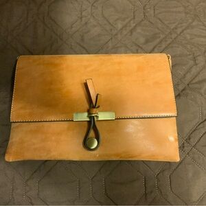 Brand New! Brown leather clutch!